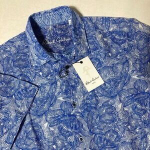 Robert Graham Kepler Linen Cotton Floral Print Short Sleeve Shirt Size‎ Small
